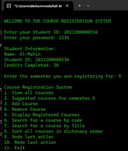University Course Registration System